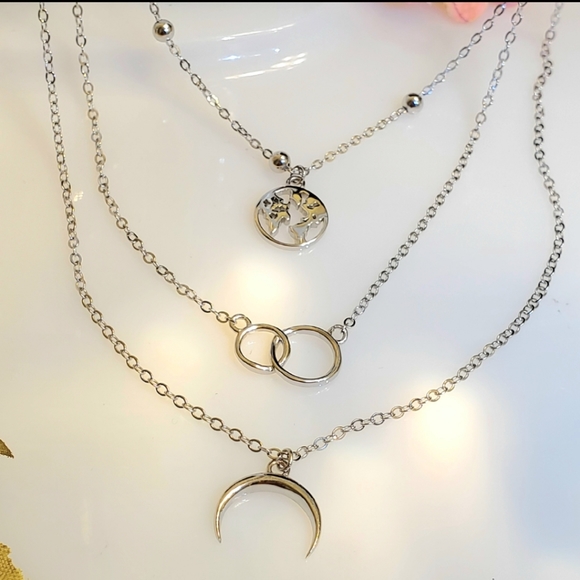 NEW Sterling Silver 3 layer Necklace - Picture 4 of 9